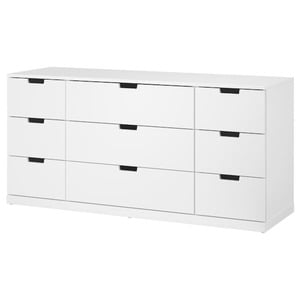 NORDLI  Kommode mit 9 Schubladen, weiß 160x76 cm