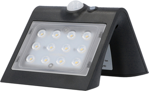 UniTec LED Solar-Wandleuchte schwarz mit Bewegungsmelder 1,5 W 220 lm