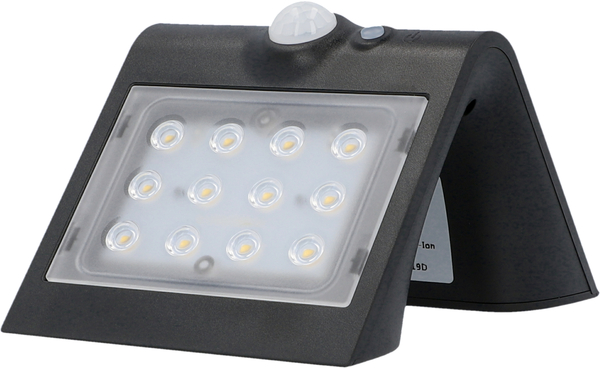 Bild 1 von UniTec LED Solar-Wandleuchte schwarz mit Bewegungsmelder 1,5 W 220 lm