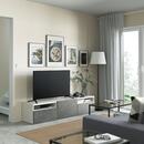 Bild 3 von BESTÅ  TV-Bank mit Schubladen und Tür, weiß/Kallviken dunkelgrau 180x42x39 cm