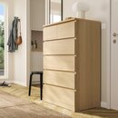 Bild 4 von MALM  Kommode mit 6 Schubladen, Eichenfurnier weiß lasiert 80x123 cm