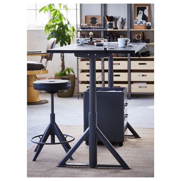 Bild 4 von IDÅSEN  Schreibtisch sitz/steh, schwarz/dunkelgrau 120x70 cm