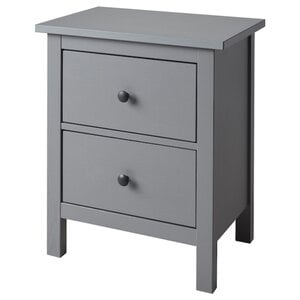 HEMNES  Kommode mit 2 Schubladen, grau lasiert 54x66 cm