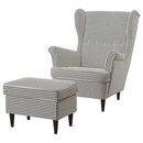 Bild 1 von STRANDMON Sessel und Hocker, Vibberbo schwarz/beige