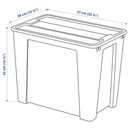 Bild 3 von SAMLA  Box mit Deckel, transparent 57x39x42 cm/65 l