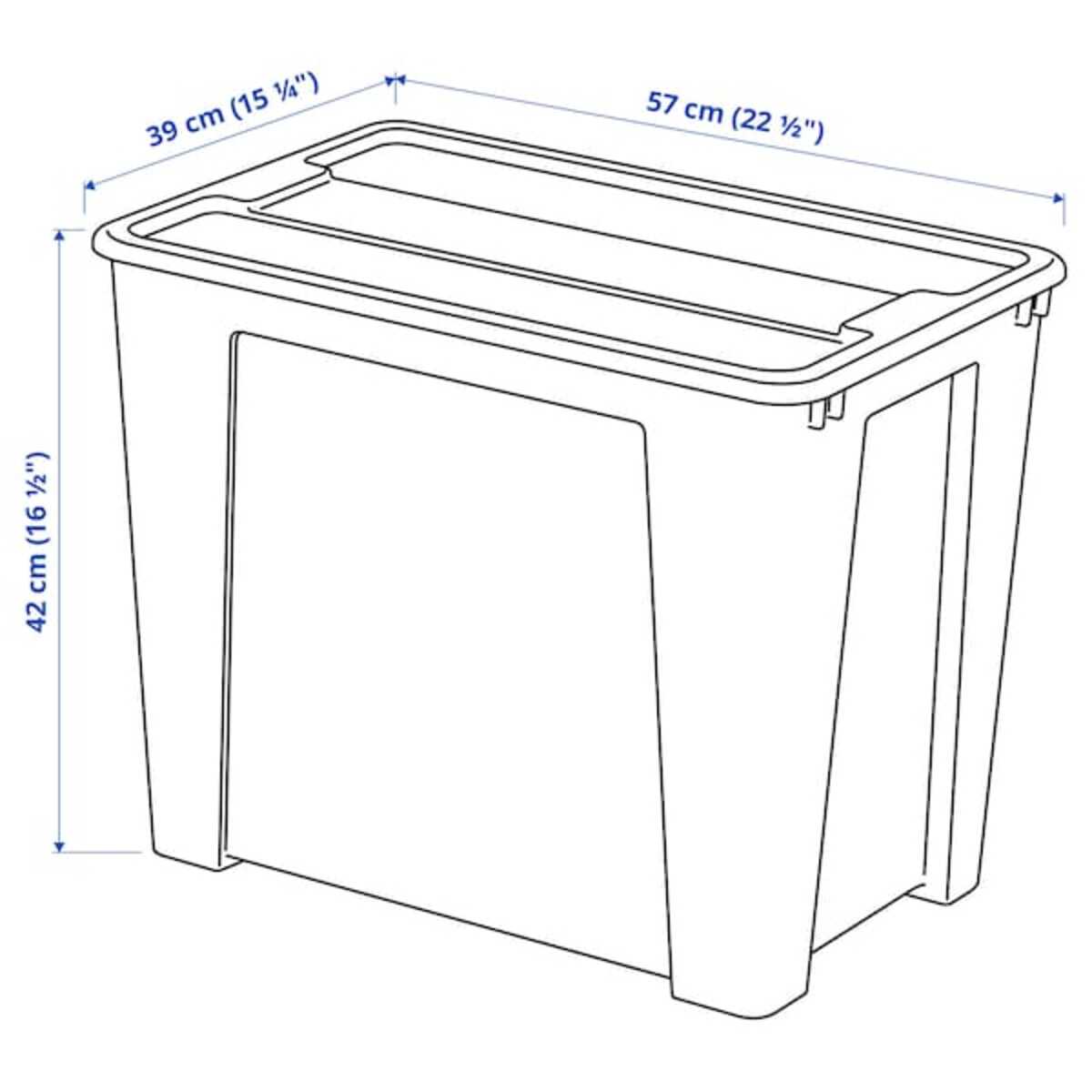 Bild 3 von SAMLA  Box mit Deckel, transparent 57x39x42 cm/65 l