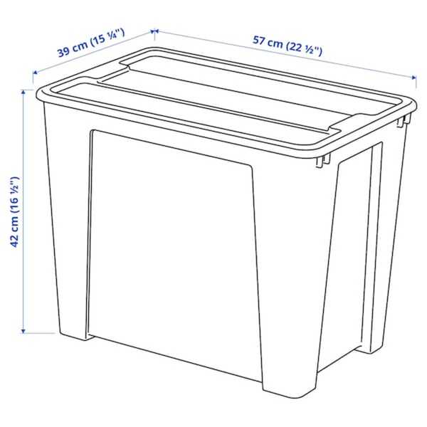 Bild 3 von SAMLA  Box mit Deckel, transparent 57x39x42 cm/65 l