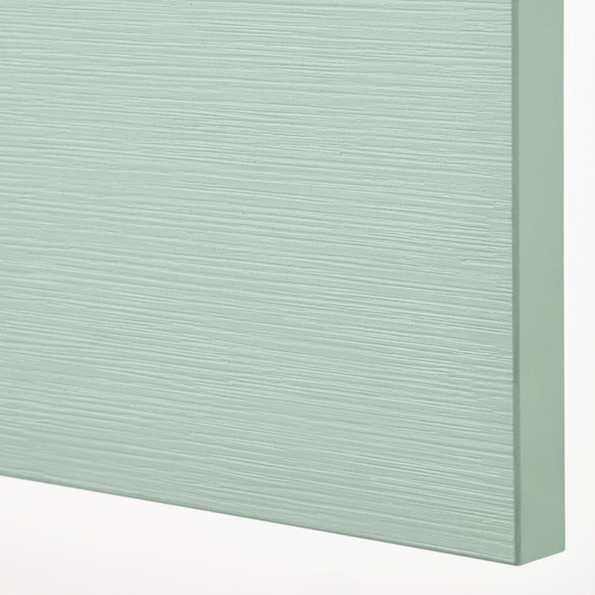 Bild 4 von BESTÅ  TV-Bank mit Schubladen und Tür, weiß/Hjortviken blasses Graugrün 180x42x39 cm