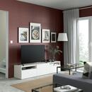 Bild 3 von BESTÅ  TV-Bank mit Schubladen und Tür, weiß/Timmerviken weiß 180x42x39 cm