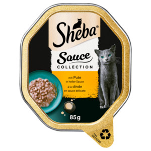 Sheba Schale Sauce Spéciale mit Putenhäppchen in heller Sauce 85g