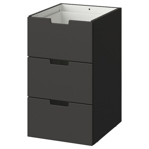 NORDLI  Schubladenelement/3 Schubl., anthrazit 40x68 cm