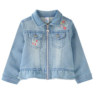 Baby Jeansjacke mit Stickerei HELLBLAU