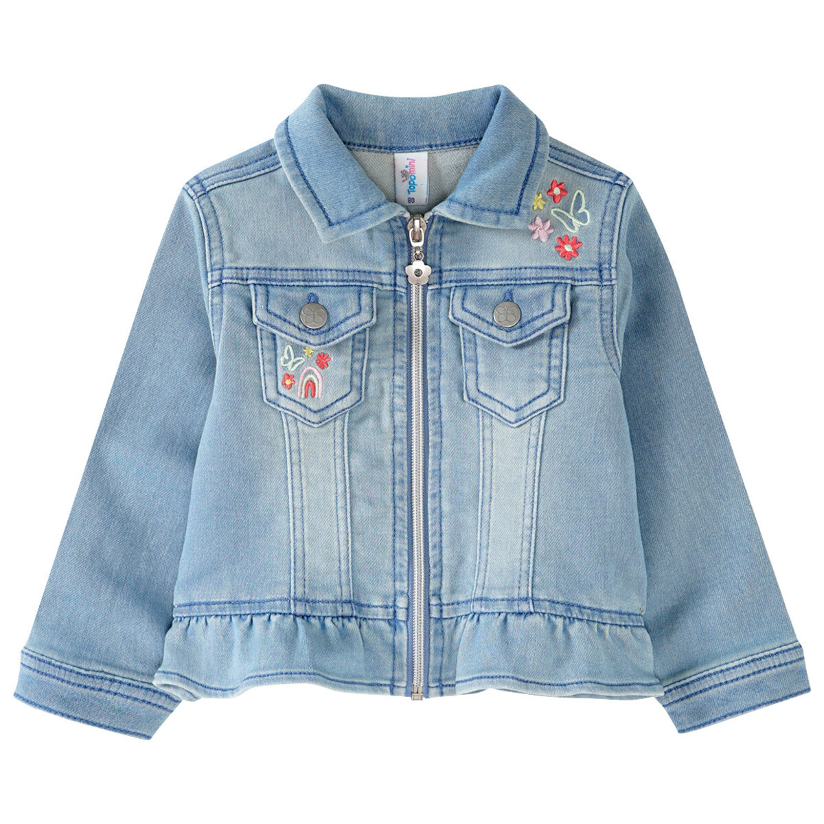 Bild 1 von Baby Jeansjacke mit Stickerei HELLBLAU