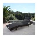 Bild 1 von Sonnenliege Phoenix, Relaxliege Gartenliege Liege, Poly-Rattan ~ braun-meliert, Bezug schwarz