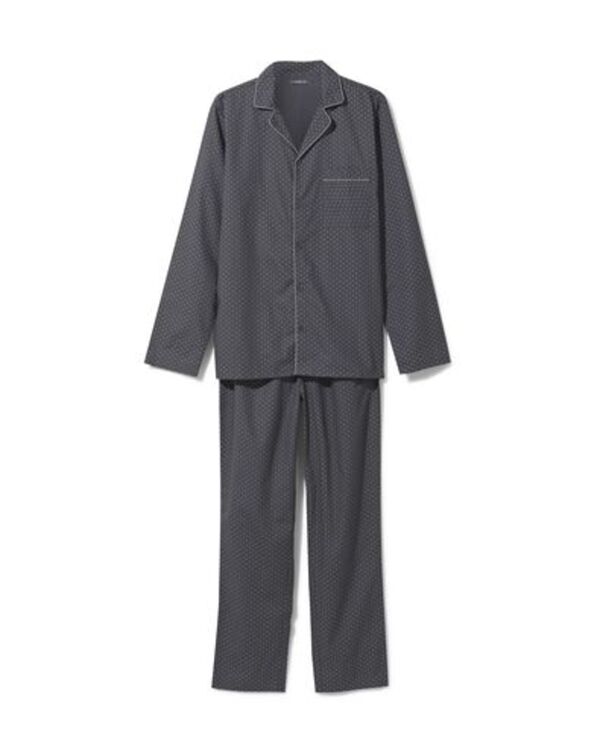 Bild 1 von Herren-Pyjama mit Blöcken, Popeline schwarz