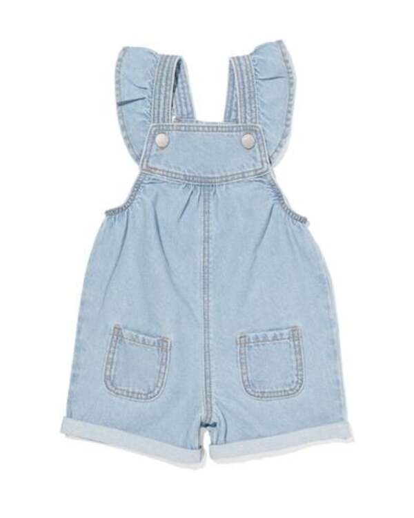 Bild 1 von Baby-Latzhose mit Rüschen, Denim jeansfarben