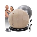 Bild 1 von Miweba Sports 4in1-Gymnastikball-Set, Sitzball, 65 cm, Ballschale, Pumpe, Bezug, Schlingentrainer (Beige)