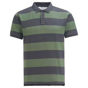 Herren Poloshirt im Ringel-Look OLIV / DUNKELGRAU