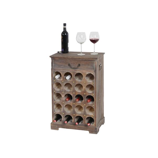 Bild 1 von Weinregal Torre T324, Flaschenregal Regal für 20 Flaschen, 76x48x31cm, Shabby-Look, Vintage ~ braun