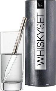 Eisch Whisky-Pipette Gentleman (Set, 2 St), Kristallglas mit Platin beschichtet, inkl. 1 Wasserglas, 190 ml