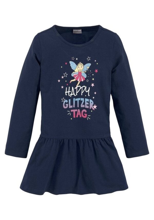 Bild 1 von KIDSWORLD Jerseykleid HAPPY GLITZER TAG mit glitzerndem Print