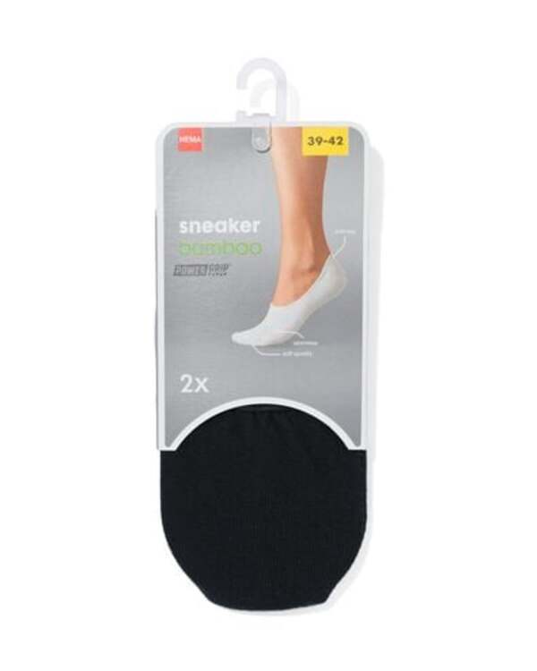 Bild 1 von 2er-Pack Damen-Sneakersocken mit Bambus schwarz