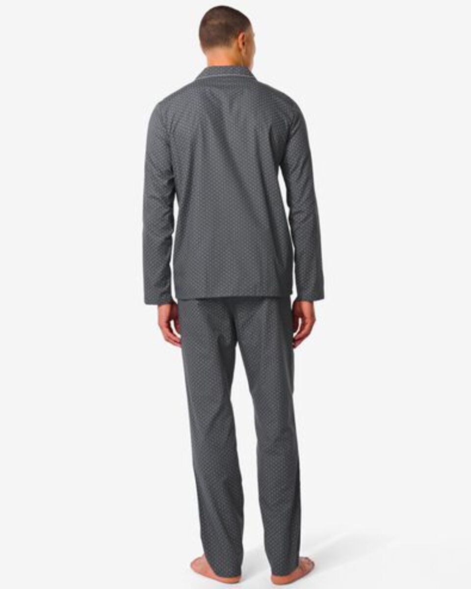 Bild 3 von Herren-Pyjama mit Blöcken, Popeline schwarz