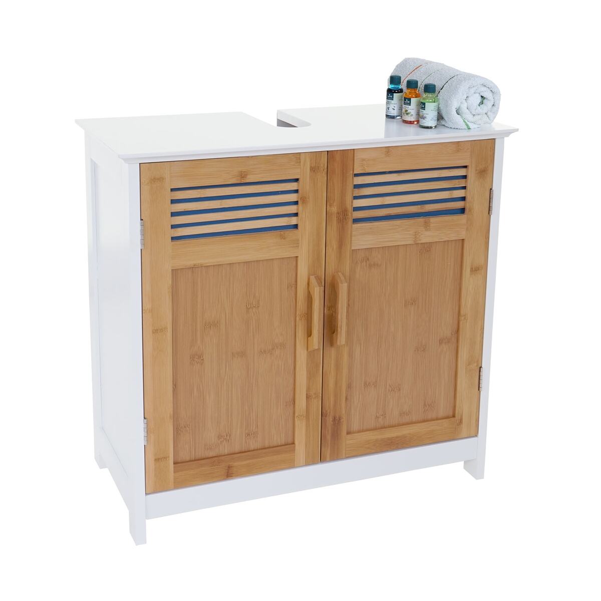 Bild 1 von Waschbeckenunterschrank MCW-A85, Badschrank 60x60x30cm ~ bambus