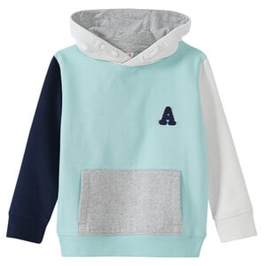 Jungen Hoodie mit Colourblocking HELLTÜRKIS / HELLGRAU / DUNKELBLAU