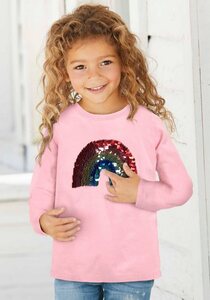 KIDSWORLD Langarmshirt Regenbogen mit Wende-Pailletten