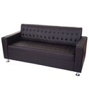 Bild 1 von 3er Sofa Pori, Couch Loungesofa, Kunstleder, Metall-Füße 180cm ~ coffee