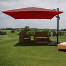 Bild 1 von Gastronomie-Ampelschirm MCW-A96, Sonnenschirm, 3x4m (Ø5m) Polyester/Alu 26kg ~ bordeaux mit Ständer, drehbar