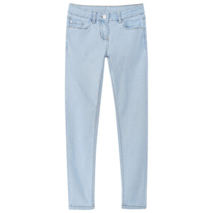 Mädchen Skinny-Jeans mit verstellbarem Bund HELLBLAU