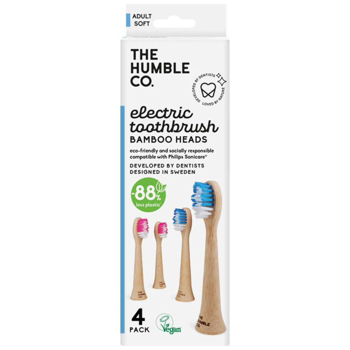 Bild 1 von The Humble Co. Aufsätze Elektrische Zahnbürste Soft (Bambus), 4er Pack