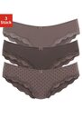 Bild 1 von LASCANA Slip (Packung, 3-St) aus elastischer Baumwolle mit zarter Spitze