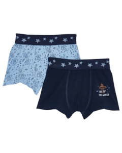 Retro Boxershorts Weltraum, 2er-Pack, dunkelblau