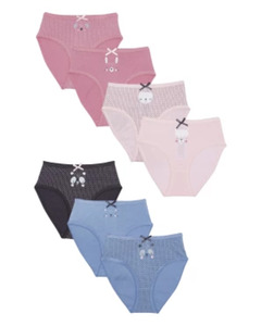 Slips mit Schleifen, 7er-Pack, verschiedene Designs, rosa