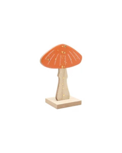 Deko-Pilz aus Holz, ca. 10 x 5 x 13 cm, orange