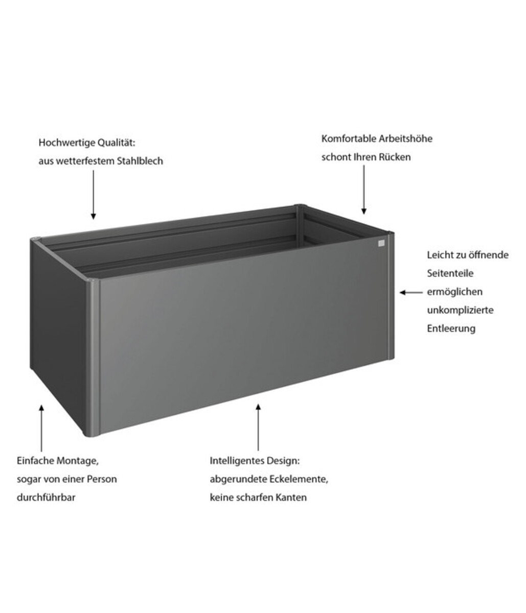 Bild 4 von Biohort Metall HochBeet 2x1, dunkelgrau-metallic, ca. B201/H77/T102 cm
