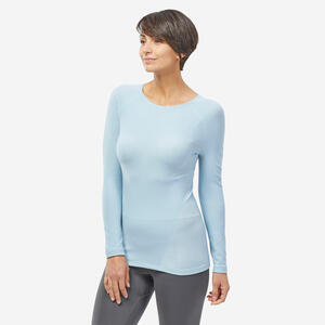 Skiunterwäsche Funktionsshirt Damen atmungsaktiv seamless - BL900 blau Blau|weiß