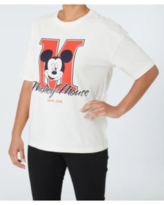 Mickey Mouse T-Shirt, Janina, Rundhalsausschnitt, weiß