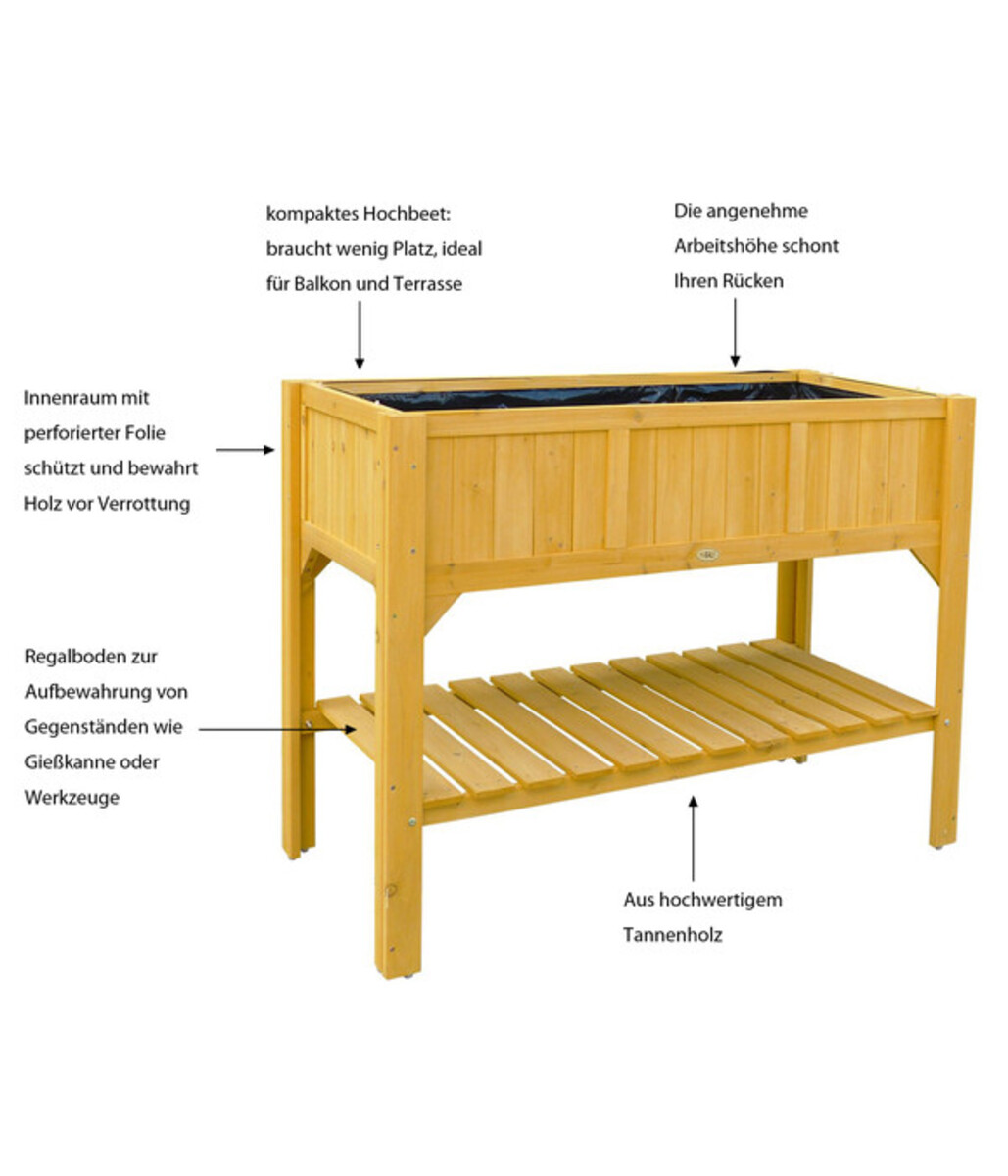 Bild 3 von Habau Hochbeet mit Ablage, ca. B119/H90/T57 cm