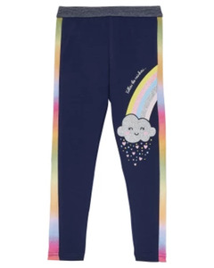 Leggings Regenbogen, elastischer Bund, dunkelblau