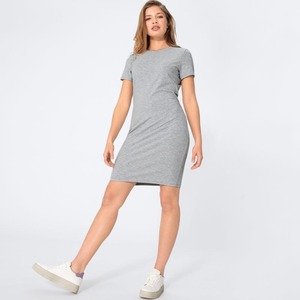 Damen-Kleid mit Rippstruktur, Gray