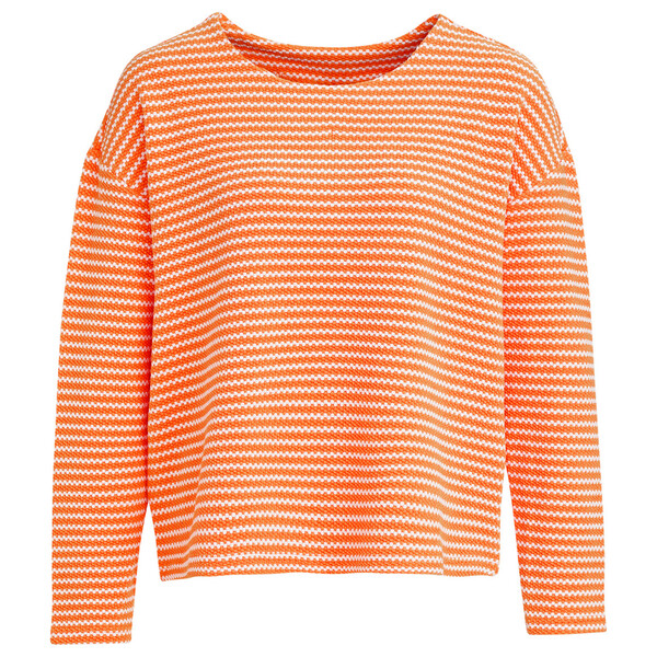 Bild 1 von Damen Sweatshirt mit Wabenstruktur ORANGE / WEISS