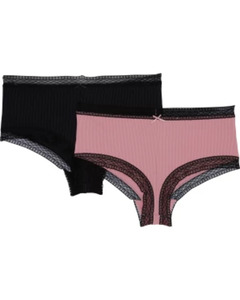 Pantys mit Spitze, 2er-Pack, altrosa