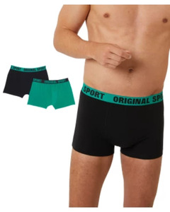 Retro Boxershorts mit Schriftzug, 2er-Pack, X-Mail, schwarz