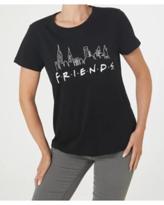 Friends T-Shirt, Rundhalsausschnitt, schwarz