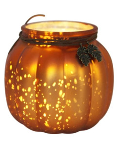 Teelichthalter Kürbis, ca. 15 x 13 cm, orange
