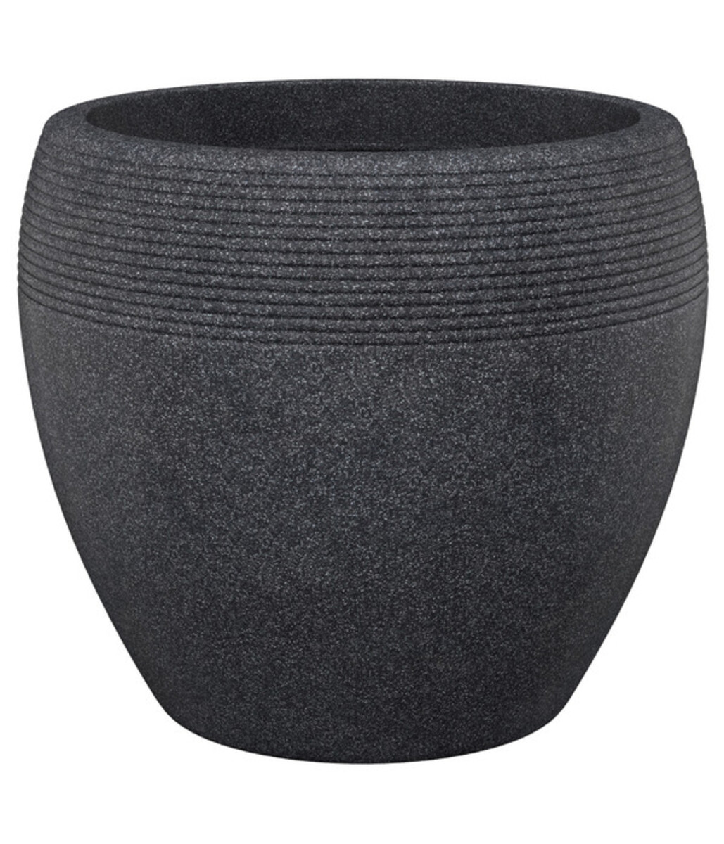 Bild 1 von Scheurich Kunststoff-Topf Lineo, rund, schwarz-granit